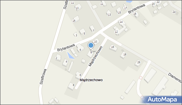 Mądrzechowo, Diamentowa, 4, mapa Mądrzechowo