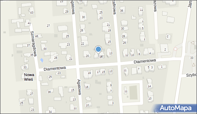 Nowa Wieś, Diamentowa, 18, mapa Nowa Wieś