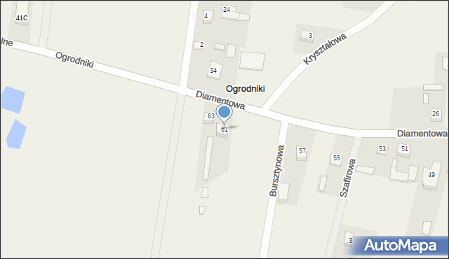 Ogrodniki, Diamentowa, 61, mapa Ogrodniki