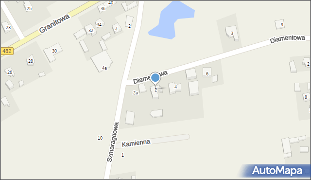 Olszowa, Diamentowa, 2, mapa Olszowa