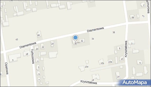 Olszowa, Diamentowa, 30, mapa Olszowa