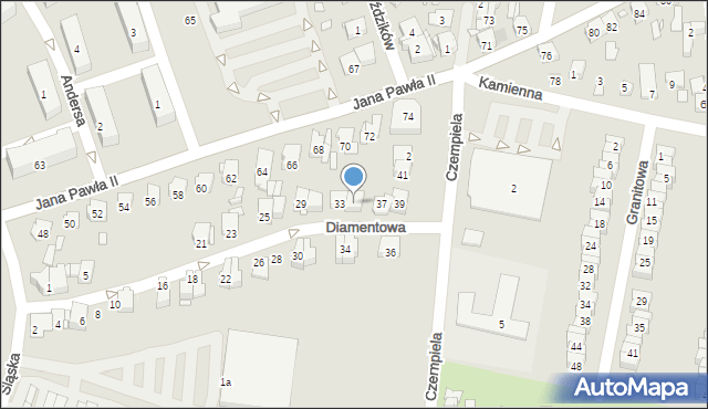 Piekary Śląskie, Diamentowa, 35, mapa Piekary Śląskie