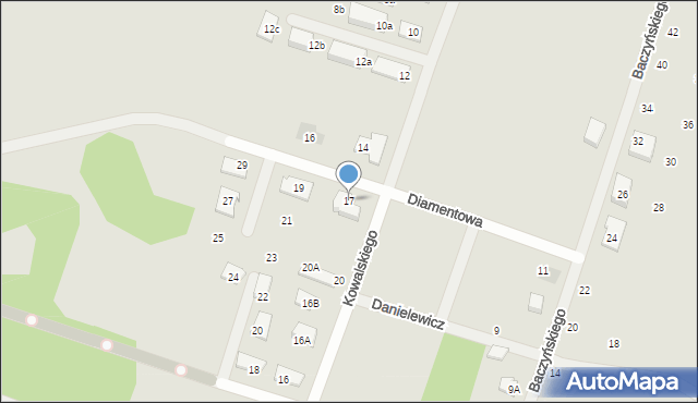 Pruszków, Diamentowa, 17, mapa Pruszków