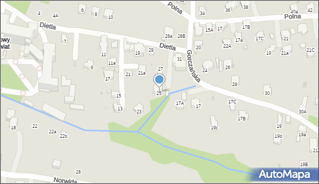 Rabka-Zdrój, Dietla, 25, mapa Rabka-Zdrój