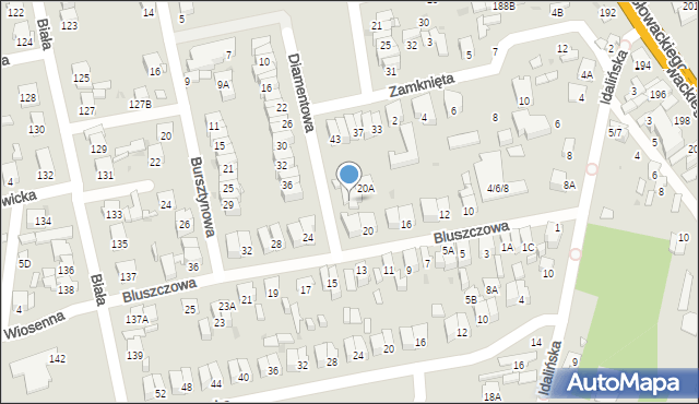 Radom, Diamentowa, 45, mapa Radomia