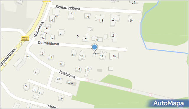 Straszyn, Diamentowa, 12, mapa Straszyn