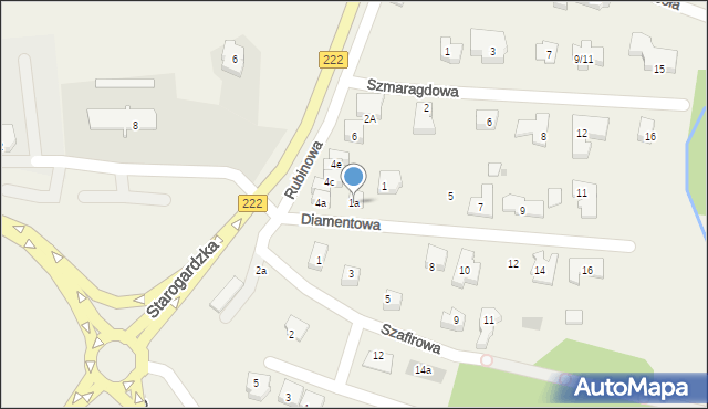 Straszyn, Diamentowa, 1a, mapa Straszyn