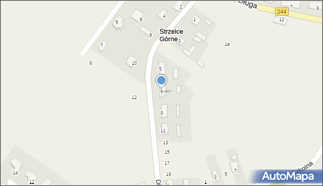 Strzelce Górne, Diamentowa, 7, mapa Strzelce Górne