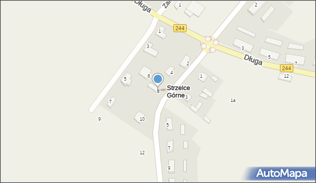 Strzelce Górne, Diamentowa, 8, mapa Strzelce Górne