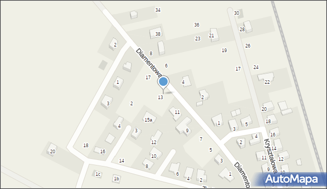 Szczawin, Diamentowa, 15, mapa Szczawin