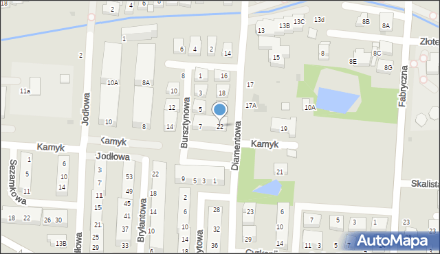 Warszawa, Diamentowa, 22, mapa Warszawy