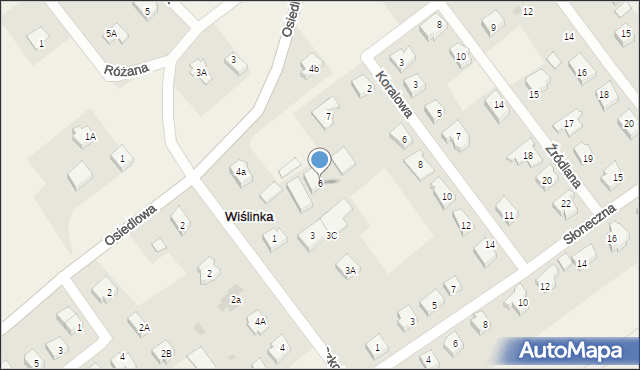 Wiślinka, Diamentowa, 6, mapa Wiślinka