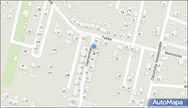 Zabrze, Diamentowa, 48, mapa Zabrza