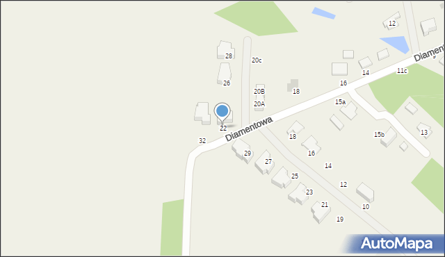 Żółtańce-Kolonia, Diamentowa, 22, mapa Żółtańce-Kolonia