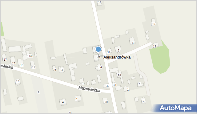 Aleksandrówka, Długa, 36, mapa Aleksandrówka