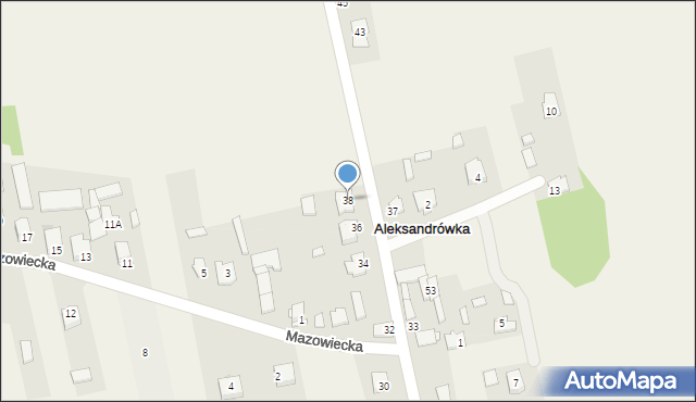 Aleksandrówka, Długa, 38, mapa Aleksandrówka