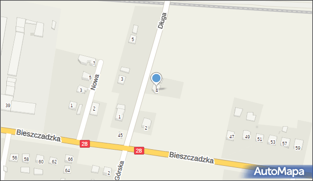 Besko, Długa, 4, mapa Besko