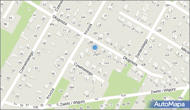 Biała Podlaska, Długosza Jana, 17A, mapa Białej Podlaskiej