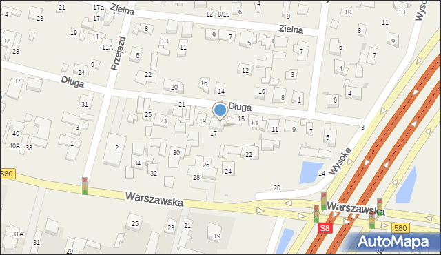 Blizne Łaszczyńskiego, Długa, 17/17A, mapa Blizne Łaszczyńskiego