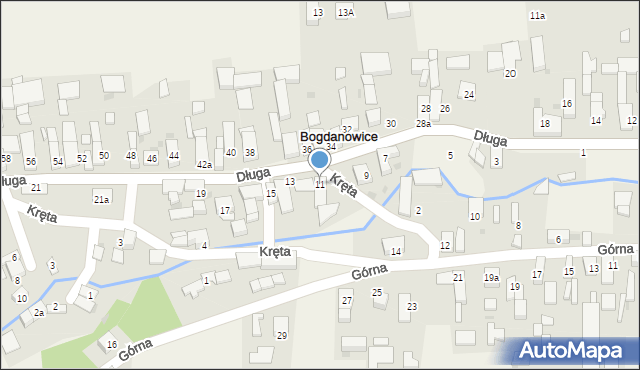 Bogdanowice, Długa, 11, mapa Bogdanowice