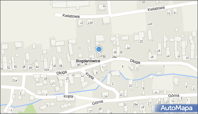 Bogdanowice, Długa, 30A, mapa Bogdanowice