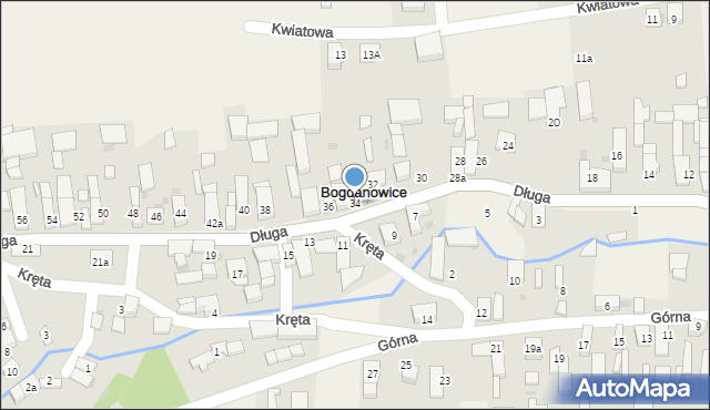 Bogdanowice, Długa, 34, mapa Bogdanowice