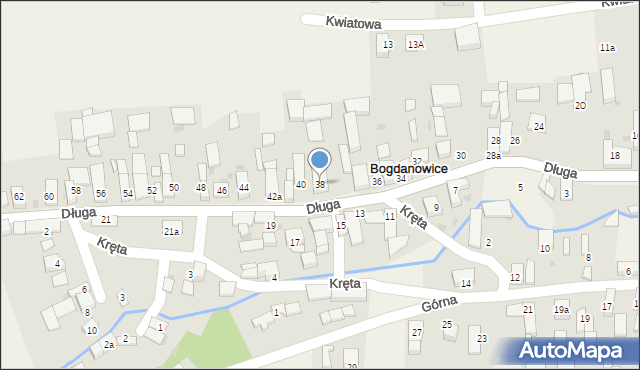 Bogdanowice, Długa, 38, mapa Bogdanowice