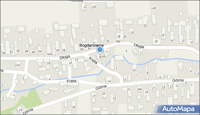 Bogdanowice, Długa, 9, mapa Bogdanowice