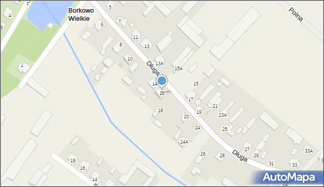 Borkowo Wielkie, Długa, 16, mapa Borkowo Wielkie