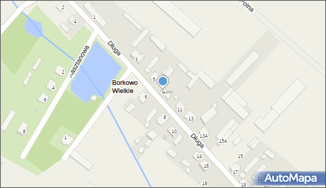 Borkowo Wielkie, Długa, 7, mapa Borkowo Wielkie