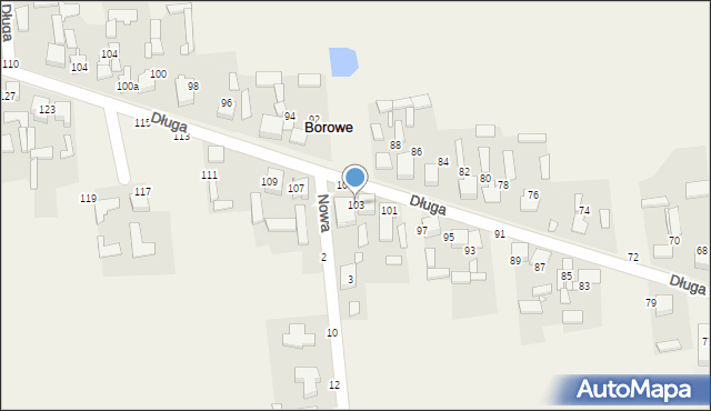 Borowe, Długa, 103, mapa Borowe