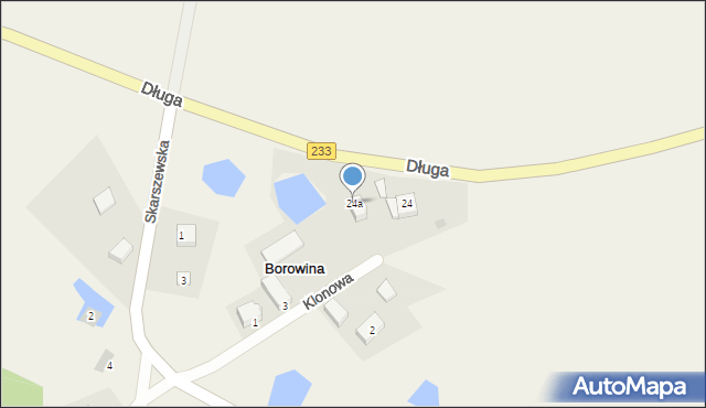 Borowina, Długa, 24a, mapa Borowina