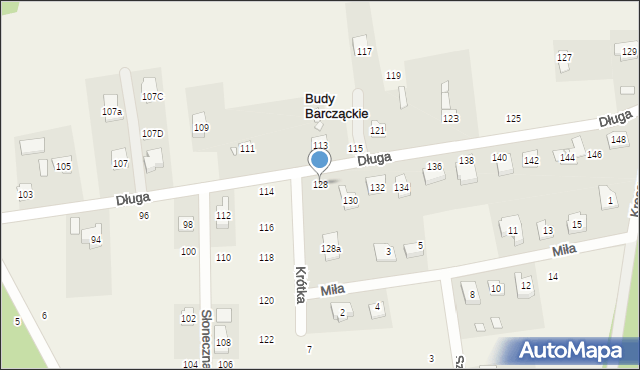 Budy Barcząckie, Długa, 128, mapa Budy Barcząckie