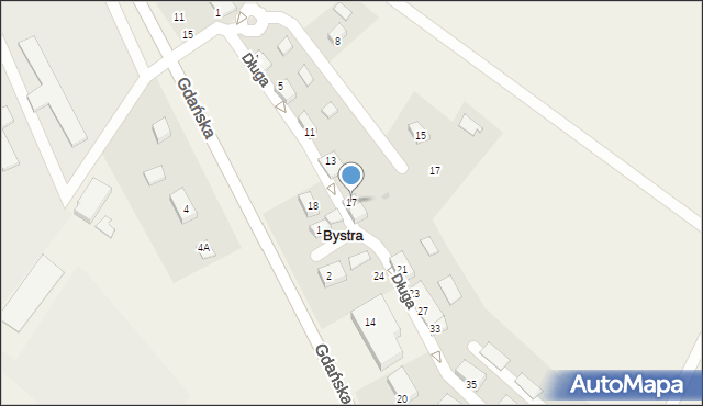 Bystra, Długa, 17, mapa Bystra