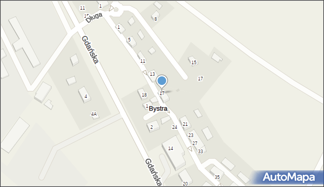 Bystra, Długa, 17, mapa Bystra