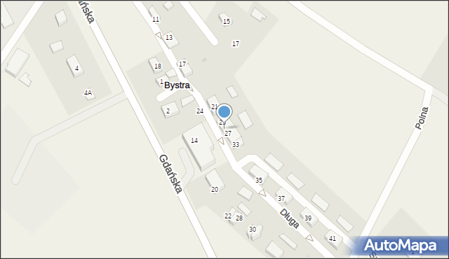 Bystra, Długa, 25, mapa Bystra