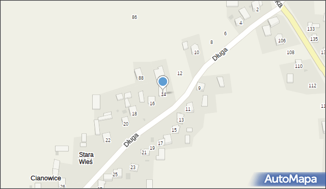 Cianowice, Długa, 14, mapa Cianowice