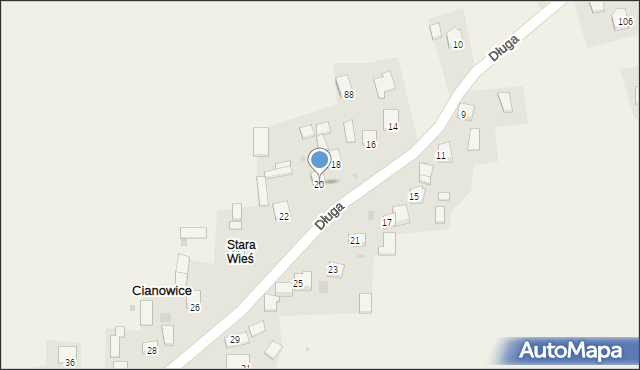 Cianowice, Długa, 20, mapa Cianowice