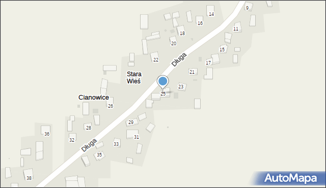 Cianowice, Długa, 25, mapa Cianowice