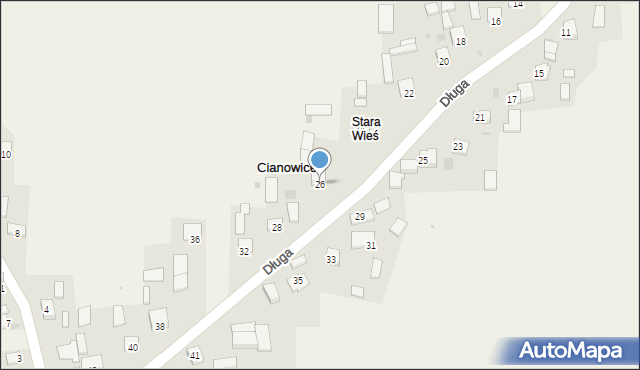 Cianowice, Długa, 26, mapa Cianowice