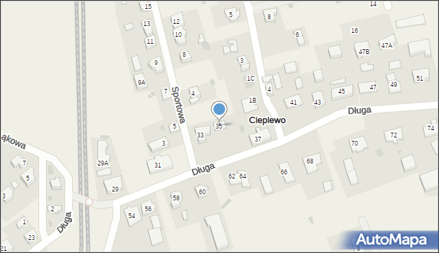 Cieplewo, Długa, 35, mapa Cieplewo