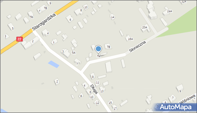 Czarna Woda, Długa, 7A, mapa Czarna Woda