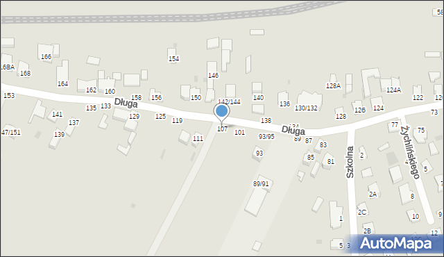 Częstochowa, Długa, 107, mapa Częstochowy