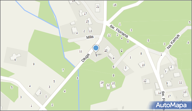 Dąbrowa Szlachecka, Długa, 8, mapa Dąbrowa Szlachecka