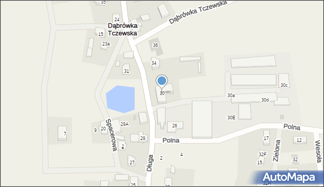 Dąbrówka Tczewska, Długa, 30, mapa Dąbrówka Tczewska