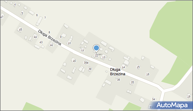 Długa Brzezina, Długa Brzezina, 12, mapa Długa Brzezina