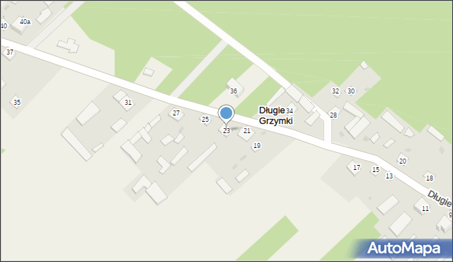 Długie Grzymki, Długie Grzymki, 23, mapa Długie Grzymki