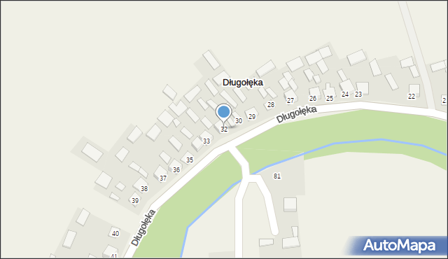 Długołęka, Długołęka, 32, mapa Długołęka