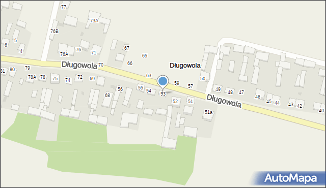 Długowola, Długowola, 53, mapa Długowola