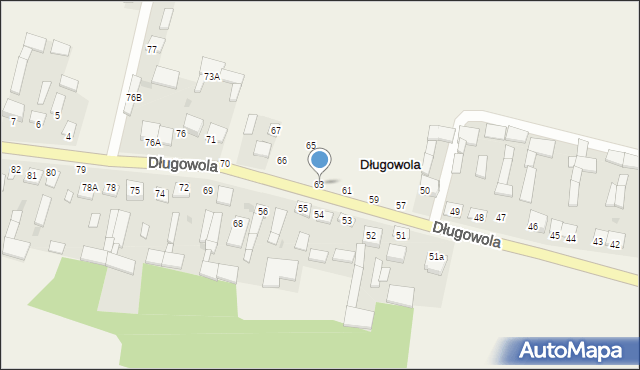 Długowola, Długowola, 63, mapa Długowola